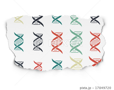 Health concept: DNA icons on Torn Paper background 17849720