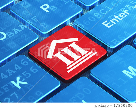 Law concept: Courthouse on computer keyboard Law concept: Courthouse on computer keyboard 17850200
