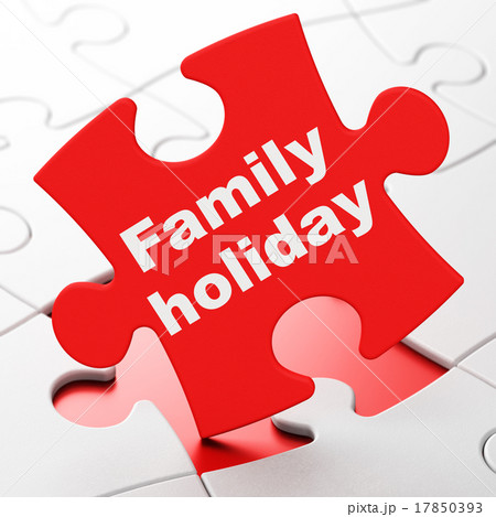 Tourism concept: Family Holiday on puzzle 17850393