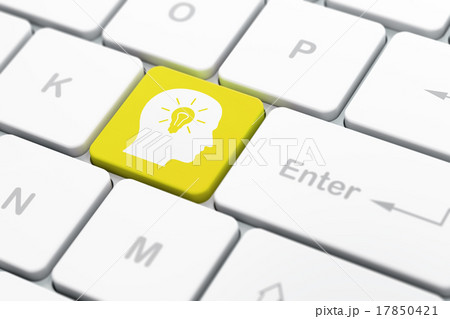 Information concept: Head With Light Bulb on Information concept: Head With Light Bulb on 17850421