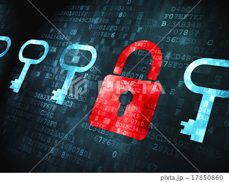 Safety concept: Padlock And Key on digital 17850860