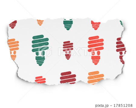 Finance concept: Energy Saving Lamp icons on Torn 17851208