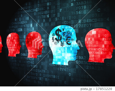 Business concept: Head With Money on digital Business concept: Head With Money on digital 17851220