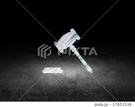 Law concept: Gavel in grunge dark room 17852336