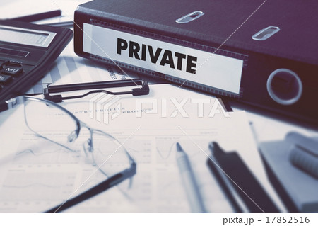 Private on Office Folder. Toned Image. 17852516