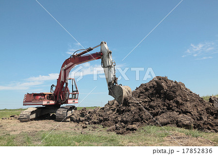 Old digger at construction site Old digger at construction site 17852836