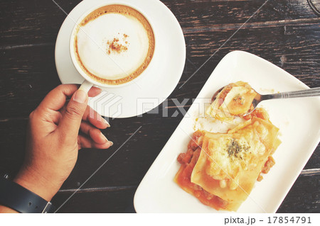 Italian lasagna with coffee cup Italian lasagna with coffee cup 17854791