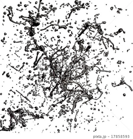 Splash of black fuel oil isolated on white backgroのイラスト素材 [17858593 ...