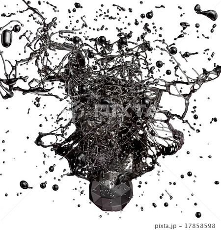 Splash of black fuel oil isolated on white backgroのイラスト素材 [17858598 ...