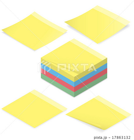 Office stickers for notes isometric icon set 17863132