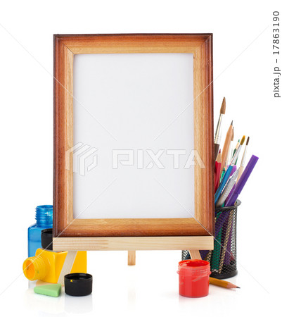 paint supplies and frame isolated on white paint supplies and frame isolated on white 17863190
