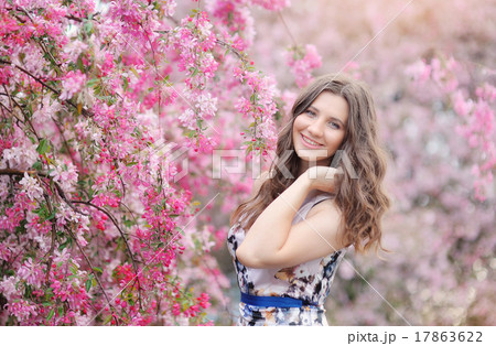 Beautiful Spring Girl with flowers Beautiful Spring Girl with flowers 17863622