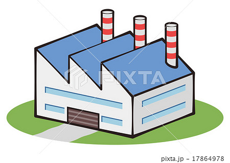 デフォルメ風の工場 / 地面有 17864978