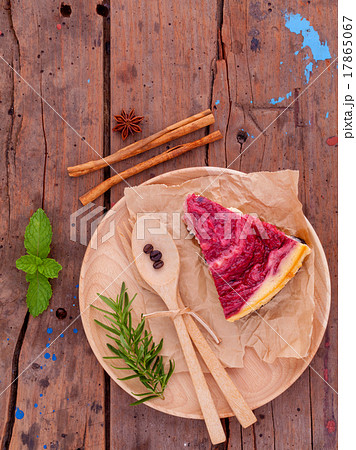 Homemade raspberry cake with cup of coffee Homemade raspberry cake with cup of coffee 17865067