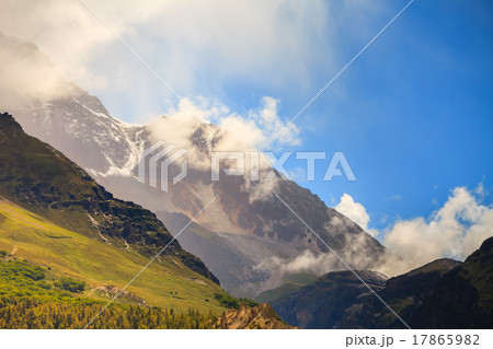 mountains with clouds in Annapurna area mountains with clouds in Annapurna area 17865982