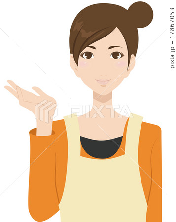 エプロン姿の女性のイラスト素材 エプロン姿の女性のイラスト素材