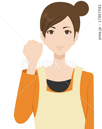 エプロン姿の女性のイラスト素材