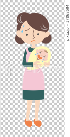 Embarrassing momma of crying baby _ warm color Embarrassing momma of crying baby _ warm color 17868694