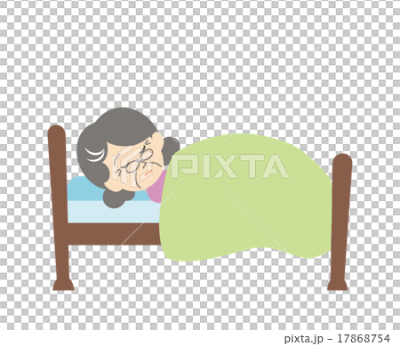 寝たきりおばあちゃん_寒色 17868754