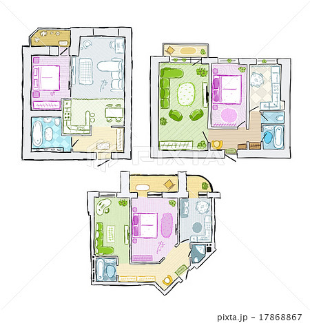 Set of interior apartment, sketch for your design 17868867