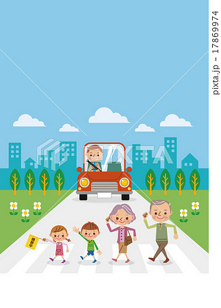 春 夏の交通安全イメージのイラスト素材