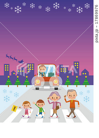 冬 年末の交通安全イメージのイラスト素材 17869976 Pixta