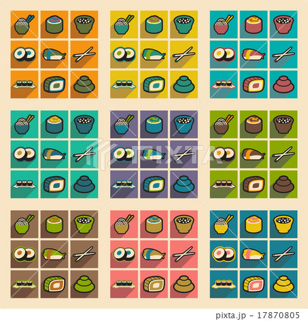 Flat with shadow huge concept Japanese cuisine in 17870805