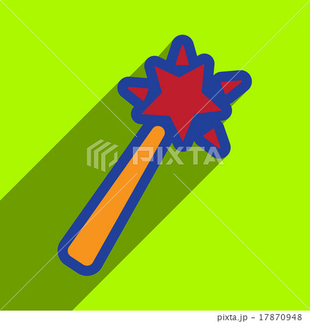 Flat with shadow Icon magic wand on a colored 17870948