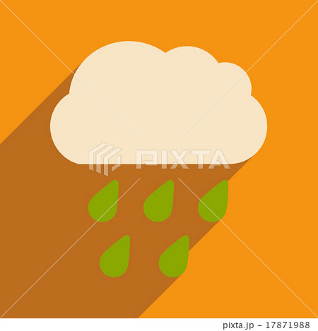 Flat with shadow icon and mobile application rain Flat with shadow icon and mobile application rain 17871988