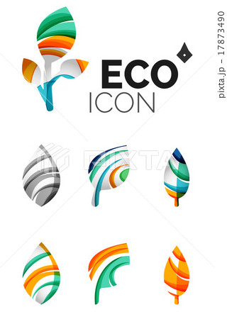 Set of abstract eco leaf icons, business logotype Set of abstract eco leaf icons, business logotype 17873490