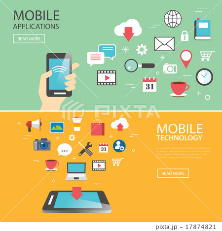 mobile application technology banner template mobile application technology banner template 17874821