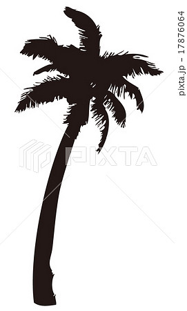 ヤシの木 椰子の木 シルエット 南国イメージ 01のイラスト素材
