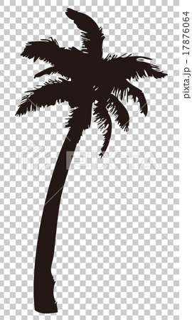 ヤシの木 椰子の木 シルエット 南国イメージ 01のイラスト素材