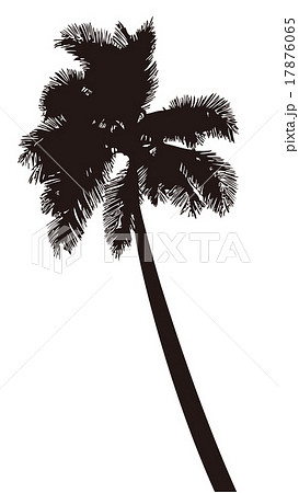 ヤシの木 椰子の木 シルエット 南国イメージ 02のイラスト素材