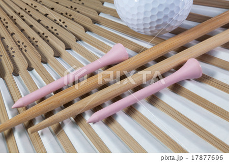 Typical Japanese hand fan and golg ball 17877696