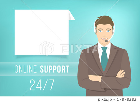 Call Centre Support Man with Headphones 17878282