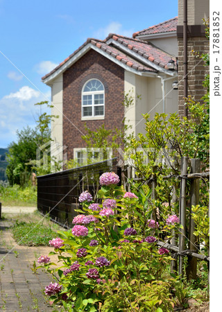 アジサイとカントリーハウス　 17881852