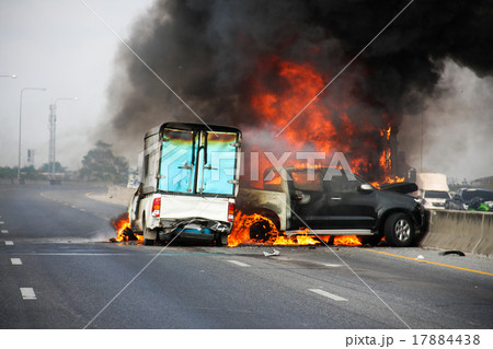explosive car crash 17884438