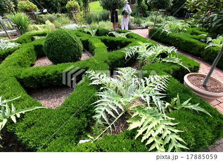 ニューヨーク植物園ボタニカルガーデンの美しいイギリス庭園の写真素材
