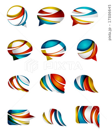 Set of abstract speech bubble and cloud icons 17886645