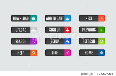 Modern flat design website navigation buttons 17887564