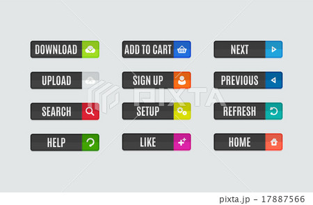 Modern flat design website navigation buttons 17887566
