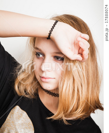 Beautiful Caucasian blond teenage girl. Portrait Beautiful Caucasian blond teenage girl. Portrait 17888074