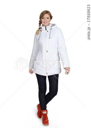Young woman in short coat 17888623