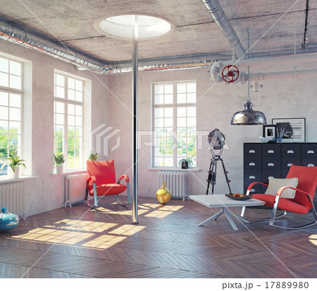 the modern loft interior 17889980
