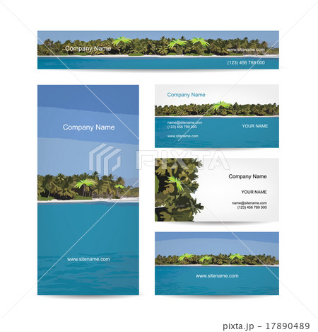 Business cards design, tropical island Business cards design, tropical island 17890489