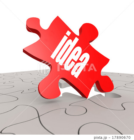 Idea word with puzzle background 17890670