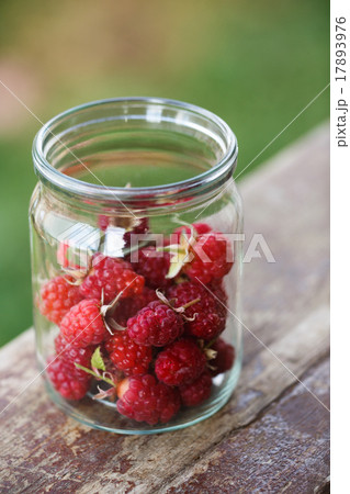 Jar of raspberries 17893976