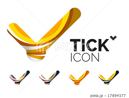 Set of abstract OK and tick icons, business 17894377
