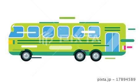 City bus cartoon style vector icon silhouette 17894589
